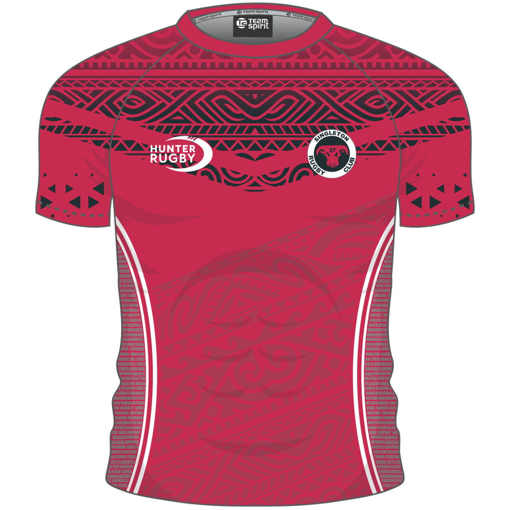 Singleton Rugby Red Fijian Training Shirt